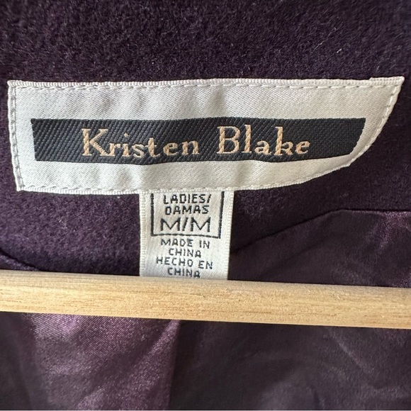 Kristen Blake Jacket Peacoat Purple Wool Zip Preppy Business Academia Sz Medium - Picture 5 of 8
